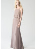 Spaghetti Straps Wisteria Chiffon Long Bridesmaid Dress